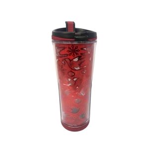Starbucks Plastic Tumbler 2008 12oz. Red Holiday Edition